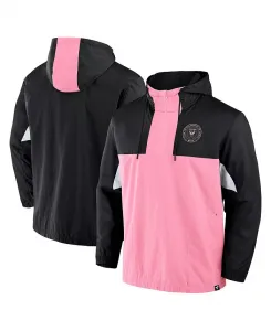 Мужская черная куртка-толстовка Inter Miami CF Free Kick с четверть-молнией и тканым рисунком Fanatics