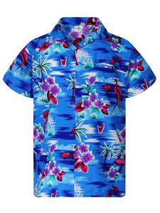 Рубашка King Kameha Flamingos, синий