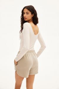 Рубашка из микрофибры с овальным вырезом H&M, бежевый