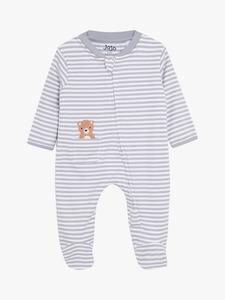 Комбинезон для сна с вышитыми лапками и карманом на молнии с медвежонком JoJo Maman Bébé, синий