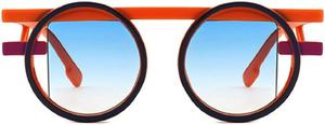 Круглые солнцезащитные очки для женщин, модные градиентные оттенки, мужские панк-очки, сине-зеленые солнцезащитные очки, очки для активного отдыха и путешествий 1249 Melrose, Orange