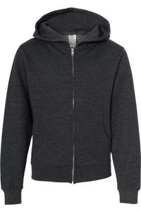 Independent Trading Co. Молодежная толстовка средней толщины с капюшоном и застежкой-молнией, цвет charcoal heather