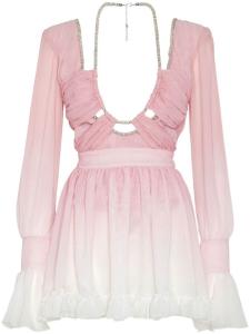 Philipp Plein платье мини с эффектом омбре, розовый