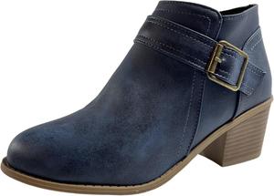 Женские ботильоны с пряжкой, замшевая отделка, квадратный каблук, доступно несколько цветов, повседневный вестерн-стиль Generic, Brown