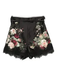 Гипнотические шорты с цветочным принтом ZIMMERMANN, черный