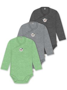 Normani Outdoor Sports Комплект из 3 боди для младенцев, боди-халатов, боди для малышей антрацитового/серого/зеленого цвета