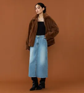 Обновленная джинсовая юбка Lee BABE средней длины из эластичного денима [доступна в широком диапазоне размеров XS-XL]