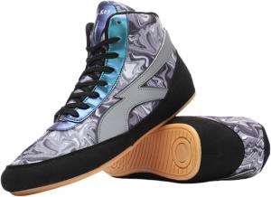 Профессиональные боксерские ботинки для мужчин и женщин, для соревнований, тренировок, борьбы, легкие, нескользящие, высокие, спортивные, фитнес-ботинки, обувь для тяжелой атлетики и тхэквондо Generic, серый