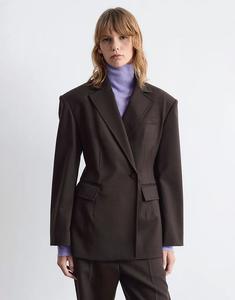 & Other Stories шерстяной двубортный пиджак коричневого цвета