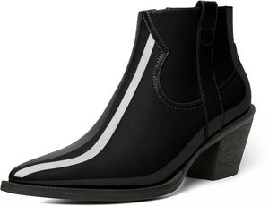 Женские ботильоны Esvowido с заостренным носком, низким каблуком, массивным каблуком, короткие ботинки с боковой молнией и мехом, офисные осенние ботинки, Black