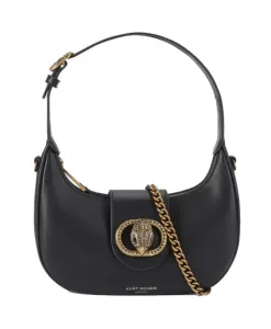 Элегантная маленькая сумка-хобо «Челси» через плечо. Kurt Geiger, черный