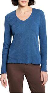 Футболка NIC+ZOE Lace Knit V-Neck T-Shirt, Ocean