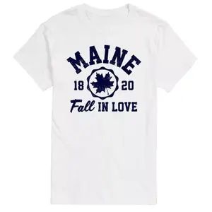 Футболка с принтом «Влюбись, большой и высокий» из штата Мэн. Licensed Character, белый