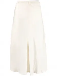 Юбка из смесового шелка с завышенной талией Gold Hawk, кремово-белый