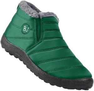 Женские водонепроницаемые ботинки до щиколотки Snow Botines, на мягкой подошве, с мягким внутренним мехом, низким каблуком-платформой, круглый носок, уютные зимние ботинки Dikermoon, Dark Green