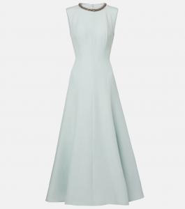 Украшенное шерстяное и шёлковое платье миди Roland Mouret, Mint