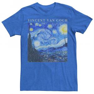 Мужская футболка с краской Vincent Van Gogh Starry Night Generic, цвет Royal