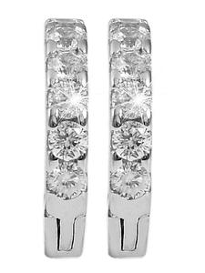 Adeliás Женские серьги - серьги-кольца на шарнирах из серебра 925 пробы с кубическим цирконием в серебре