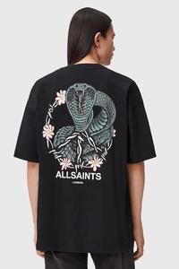 Хлопковая футболка Allsaints, черный