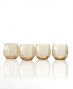 Набор из 4 текстурированных бокалов для коктейлей "Олд-фэшн" Estiva Fortessa, Ginger Gold