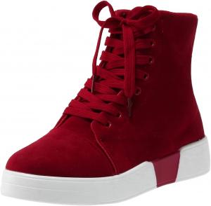 CsgrFagr Женские кружевные высокие ботильоны с шнуровкой, модные повседневные ботинки, кеды для скейтборда, обувь Forever для женщин (розовый, 9 размер)