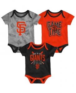 Комплект боди из трех частей цвета Game Time для новорожденных San Francisco Giants черного, оранжевого и серого цвета Outerstuff, мультиколор