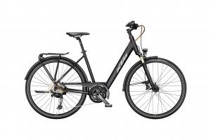 Трекинговый велосипед Ktm Life 1964 - 28 дюймов - tiefeinsteiger, schwarz | black matt (grey+orange)