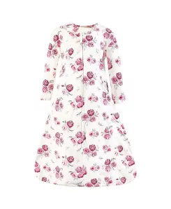 Спальный мешок из хлопкового трикотажа с длинными рукавами для маленьких девочек Hudson Baby, rose