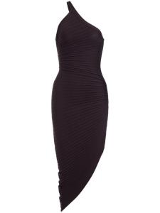 Платье асимметричного кроя со сборками Philosophy Di Lorenzo Serafini, коричневый