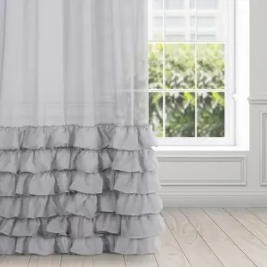 Штора DOLLY стальная светло-серая серая 140x250 см лента для сборки