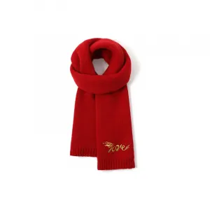 FREE RABBITⅡ Вязаный шарф унисекс, New Year Red