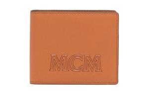 Кошелек из телячьей кожи Aren малого размера мужской коньячный MCM