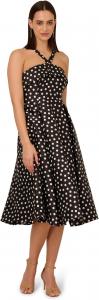 Платье Adrianna Papell Polkadot Fit-and-Flare, Black/Ivory