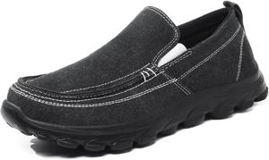Мужские летние лоферы JSWEI, машинная стирка, шнуровка, повседневные слипоны, легкие, удобные с мягкой подошвой, для прогулок и путешествий, на пляж, подарок для мужчин, растягивающиеся лоферы, черный