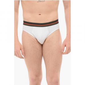 Рубчатые хлопковые трусы с логотипом на поясе Dsquared2, белый