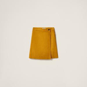 Замшевая юбка с запахом MIU MIU, желтый