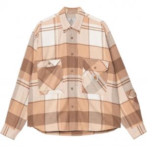 Рубашка рабочая клетчатая X Invincible с нашивкой логотипом Carhartt WIP, хаки