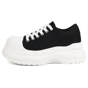 WENPU Женские легкие дышащие низкие скейтерские туфли для увеличения роста черные, цвет Black