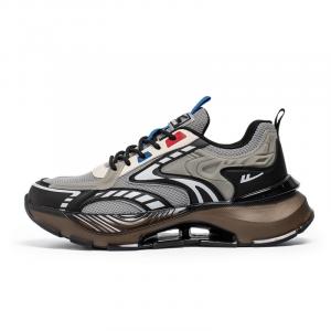 WARRIOR Амортизирующие нескользящие повседневные мужские туфли с эффектом отскока - светло-серый бежевый черный, цвет Light Gray Beige Black