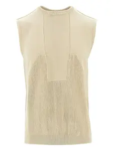 Жилет с круглым вырезом и ребристой отделкой Rick Owens, нейтральный