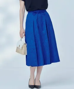 Легкая расклешенная юбка из жаккардовой ткани с цветочным узором Suite, цвет Blue [070]