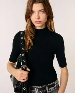 Женский трикотажный топ в рубчик Maje, чёрный