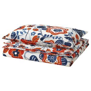 Пододеяльник и наволочка, белые разноцветные/цветочный узор, 150x200/50x80 см IKEA Kanonviska