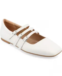 Женские балетки Mary Jane с квадратным носком и несколькими ремешками Darlin Journee Collection, белый