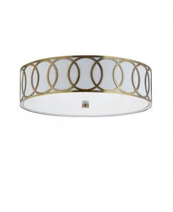 Потолочный светильник Aubrey с тремя металлическими плафонами и светодиодной подсветкой Jonathan Y, золотой