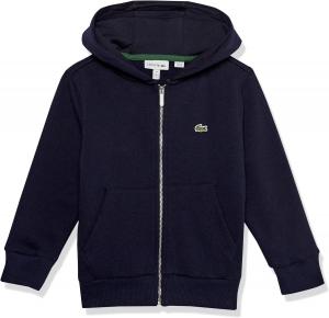 Lacoste мальчиков Boy's Solid Full-zip Hoodie Sweatshirt, Marine