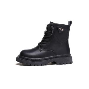 Детские термосапоги с высоким берцем, нескользящие и устойчивые к истиранию MQD, черный