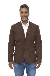 Тонкий итальянский пиджак из козьей замши alexandria Infinity Leather, коричневый