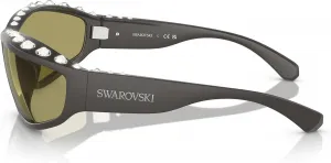 Женские прямоугольные солнцезащитные очки Swarovski SK6009, Dark Grey/Green