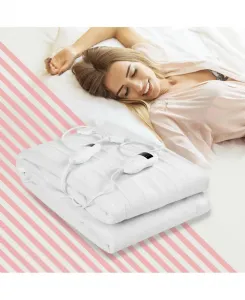 Наматрасник с подогревом, размер 193 x 137 см, 9 уровней нагрева и 9-часовой таймер, два контроллера Costway, белый